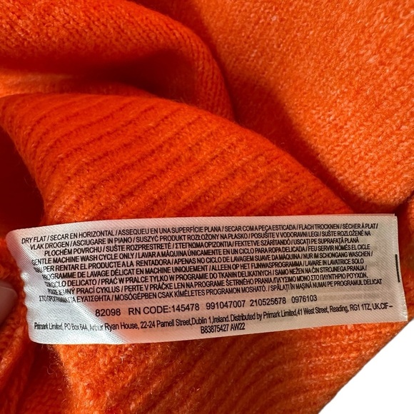 Primark Women’s Sweater Small Orange Wool Blend Crew Neck Pullover - Picture 4 of 9